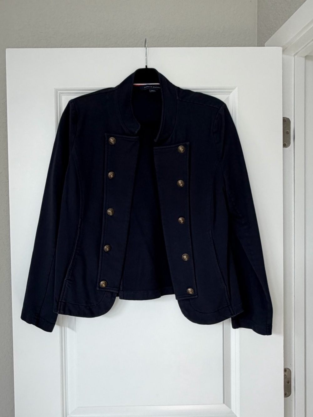 Tommy Hilfiger Navy Double-Breasted Military Blazer